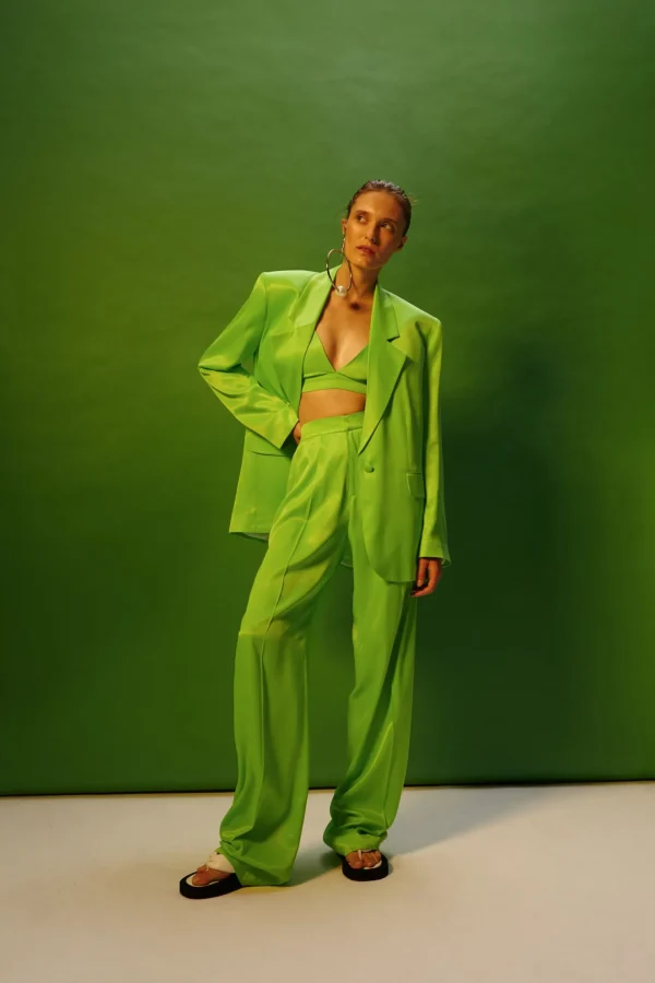 Marynarka Bellamy Satin Green Flash>AGGI Flash Sale